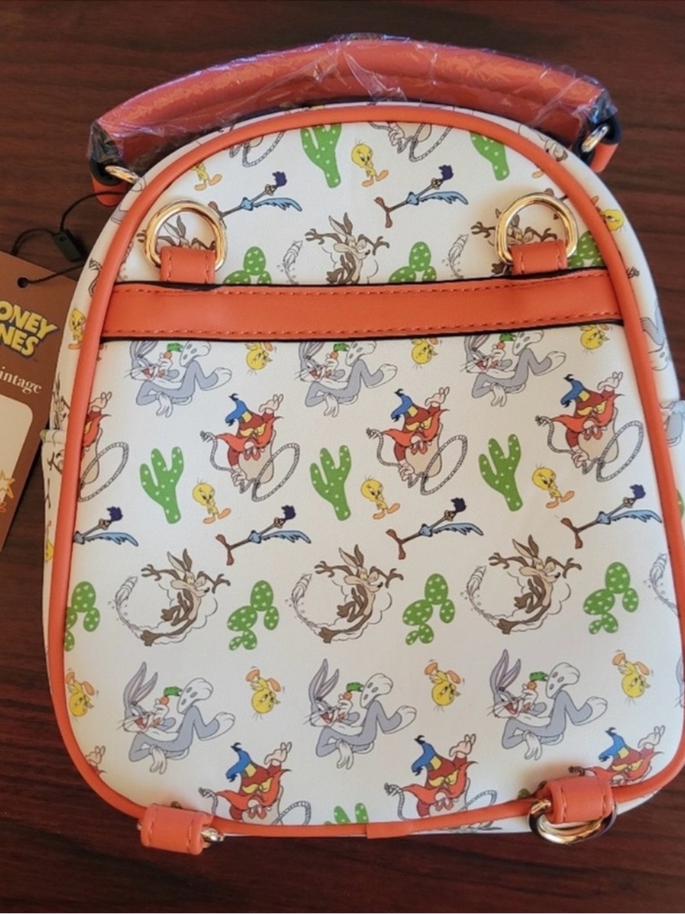 Warner Bros. Brown & White Kids Backpack Purse with Bugs Bunny - Picture 3 of 3